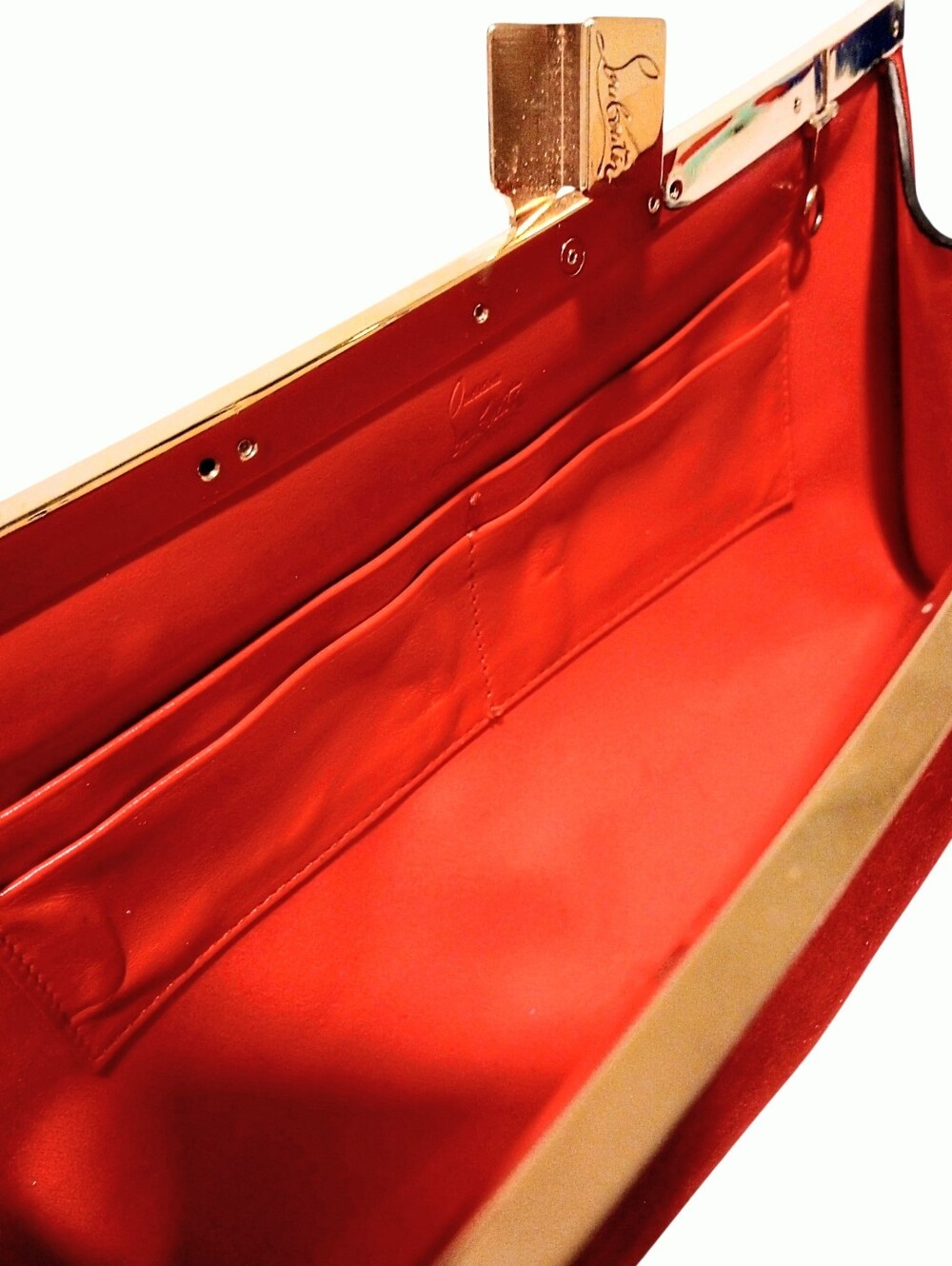 Christian Louboutin Palmette Clutch in Red Suede - Picture 14 of 16